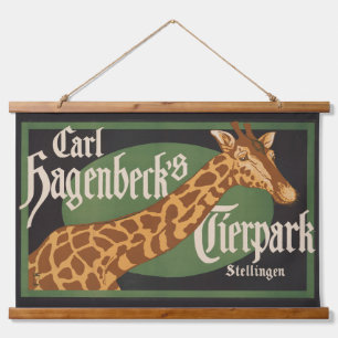 Vintage Carl Hagenbeck's Tierpark Circus Poster Hanging Tapestry