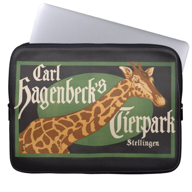Vintage Carl Hagenbeck's Tierpark Circus Poster Laptop Sleeve (Front)