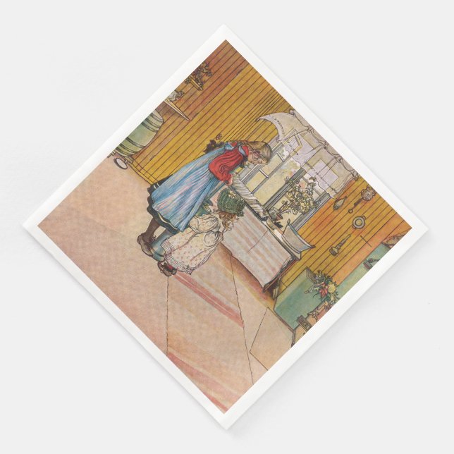 Vintage Carl Larsson The Kitchen Napkin (Corner)