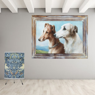 Vintage Carl Reichert Two Greyhounds Canvas Print