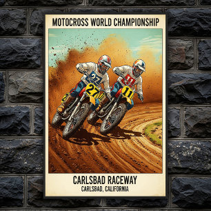 Vintage Carlsbad Raceway Motocross Wall Poster