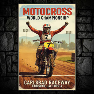 Vintage Carlsbad Raceway Motocross Wall Poster