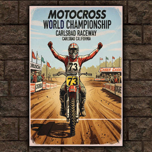 Vintage Carlsbad Raceway Motocross Wall Poster