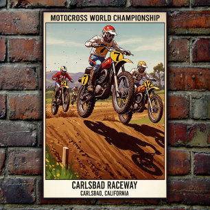 Vintage Carlsbad Raceway Motocross Wall Poster