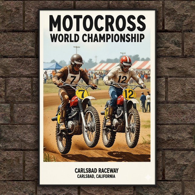 Vintage Carlsbad Raceway Motocross Wall Poster (Creator Uploaded)