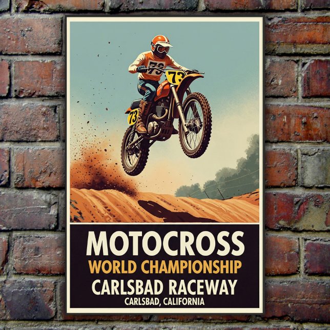 Vintage Carlsbad Raceway Motocross Wall Poster (Creator Uploaded)