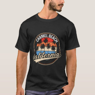 Vintage Carmel Beach California Palm Tree Beach T-Shirt