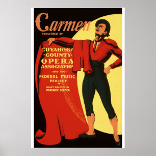 Vintage Carmen Opera Advertising 1939 Poster