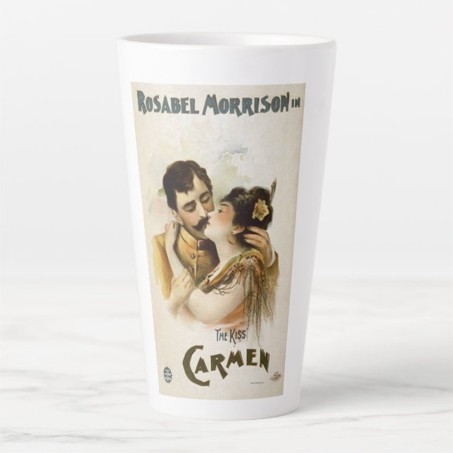 Vintage Carmen  The Kiss Opera Poster Latte Mug (Front)