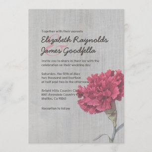 Vintage Carnation Wedding Invitations