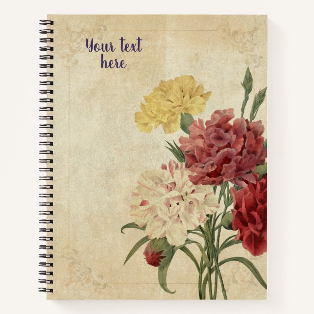 Vintage Carnations Notebook (Front)