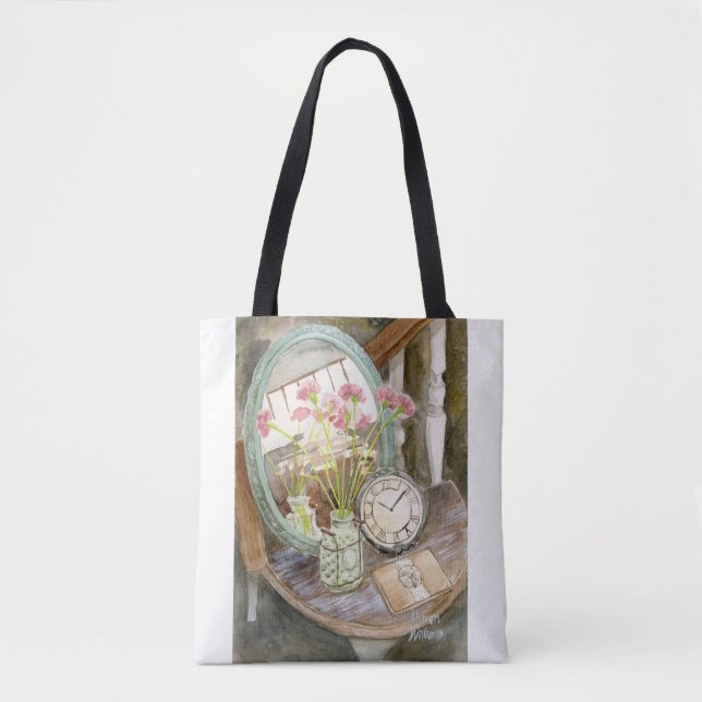 “Vintage Carnations” tote Bag (Front)