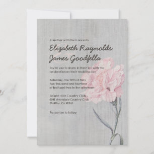 Vintage Carnations Wedding Invitations