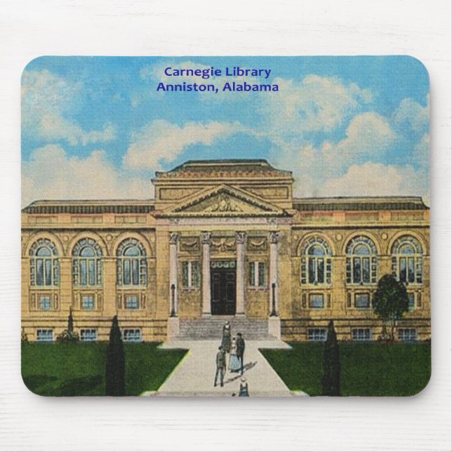 Vintage Carnegie Library Anniston Alabama  Mouse Mat (Front)