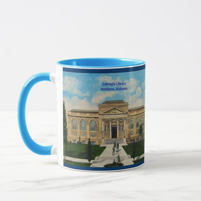 Vintage Carnegie Library Anniston Alabama  Mug (Left)