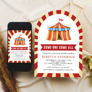 Vintage Carnival Circus Baby Shower Invitation