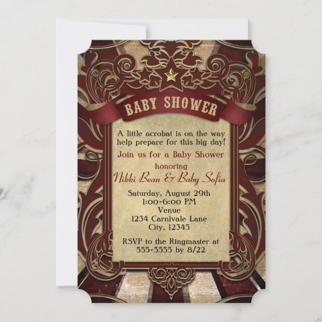 Vintage Carnival Circus Baby Shower Invitation (Front)