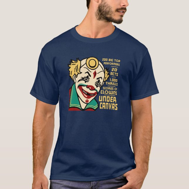 Vintage Carnival Circus Clown T-Shirt (Front)