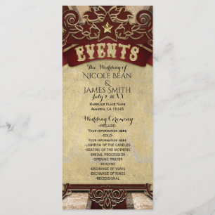 Vintage Carnival Circus Wedding Events Program Programme