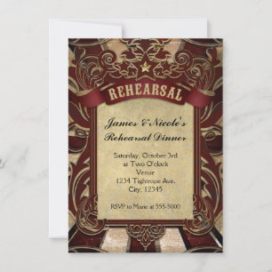 Vintage Carnival Circus Wedding Rehearsal Card