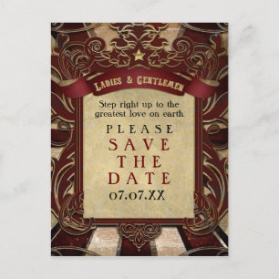 Vintage Carnival Elegant Postcard Save the Date