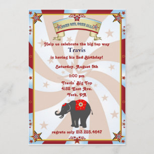 vintage carnival or circus birthday invitation