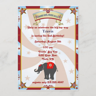 vintage carnival or circus birthday invitation