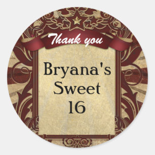 Vintage Carnival Red Circus Party Favour Sticker