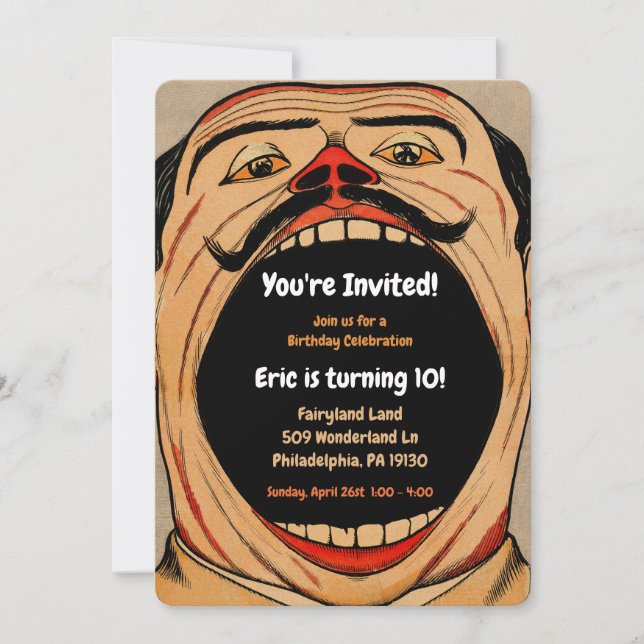 Vintage Carnival Style Birthday Party Invitation (Front)