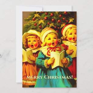 Vintage Carolers Singing Hymns Christmas