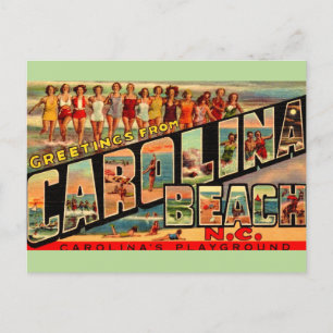 Vintage Carolina Beach NC Postcard