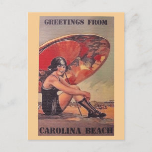 Vintage Carolina Beach North Carolina Travel Postcard