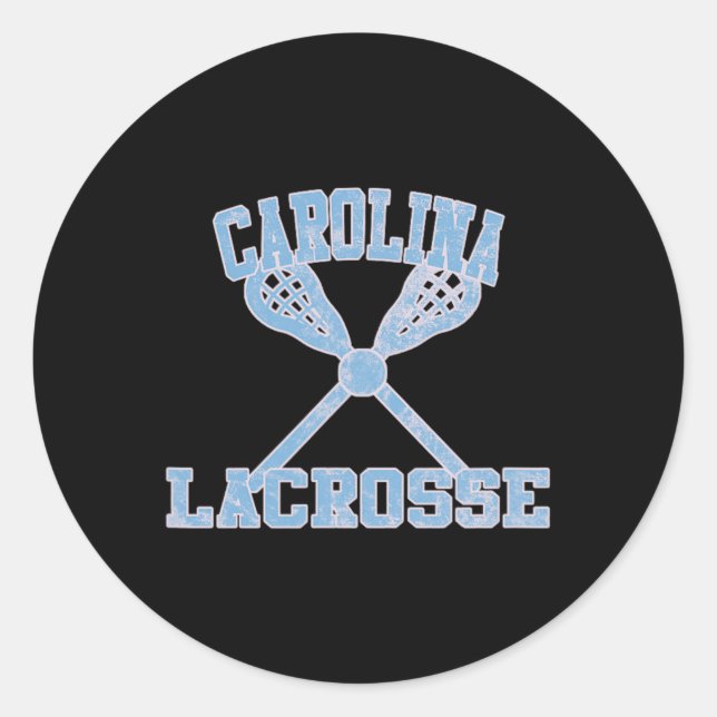 Vintage Carolina Lacrosse 1  Classic Round Sticker (Front)