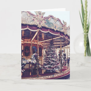 Vintage Carousel Christmas Card