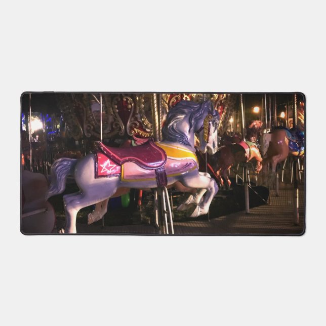 Vintage Carousel Galloping Horse  Desk Mat (Front)