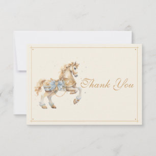 Vintage Carousel Horse Watercolor Baby Shower Thank You Card