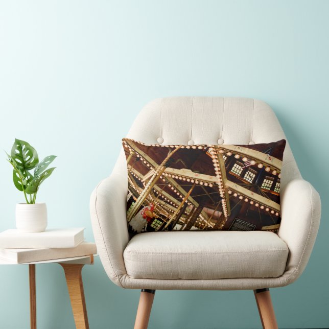 Vintage Carousel Rooster Lumbar Cushion (Chair)