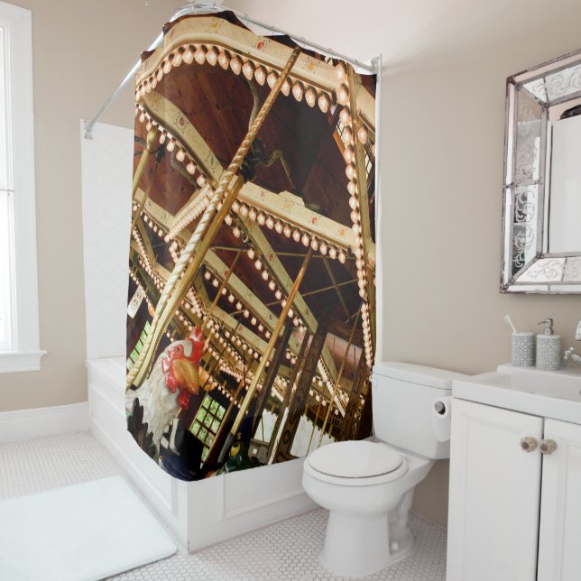 Vintage Carousel Shower Curtain (In Situ)