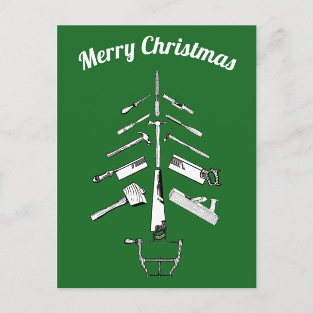 Vintage Carpentry Tools christmas gifts Holiday Postcard (Front)