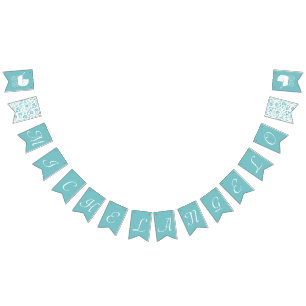 Vintage Carriage Baby Shower Cute Blue Boy Bunting