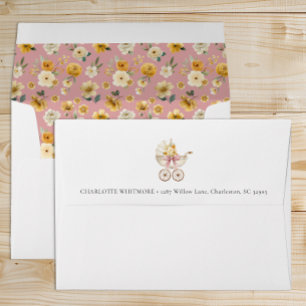 Vintage Carriage Envelope with Floral Liner