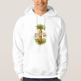 Vintage Carrot Botanical Illustration Hoodie