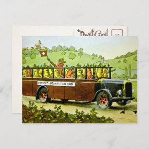Vintage Carrot Bus Postcard 