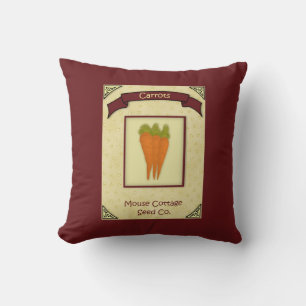 Vintage Carrot Seeds Pillow