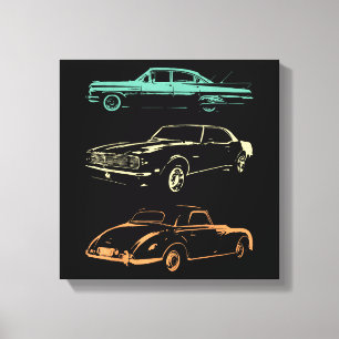 Vintage Cars - 80s & 90s Graphic Retro Canvas Print