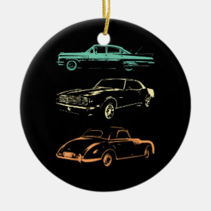 Vintage Cars - 80s & 90s Graphic Retro Ceramic Tree Decoration