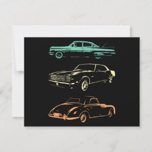 Vintage Cars - 80s & 90s Graphic Retro Holiday Card