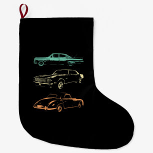 Vintage Cars - 80s & 90s Graphic Retro Large Christmas Stocking