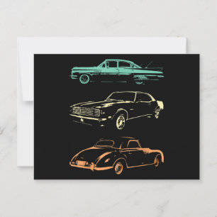 Vintage Cars - 80s & 90s Graphic Retro Postcard