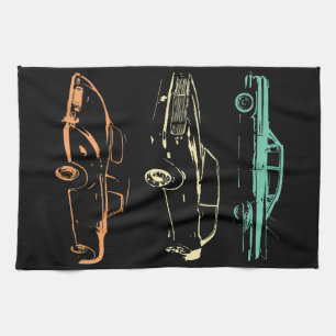 Vintage Cars - 80s & 90s Graphic Retro Tea Towel